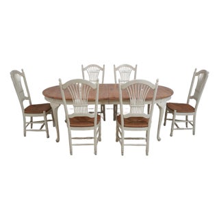 Habersham Country French Dining Room Table & Chairs Set For Sale