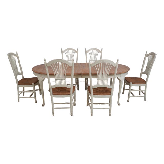 Habersham Country French Dining Room Table & Chairs Set For Sale