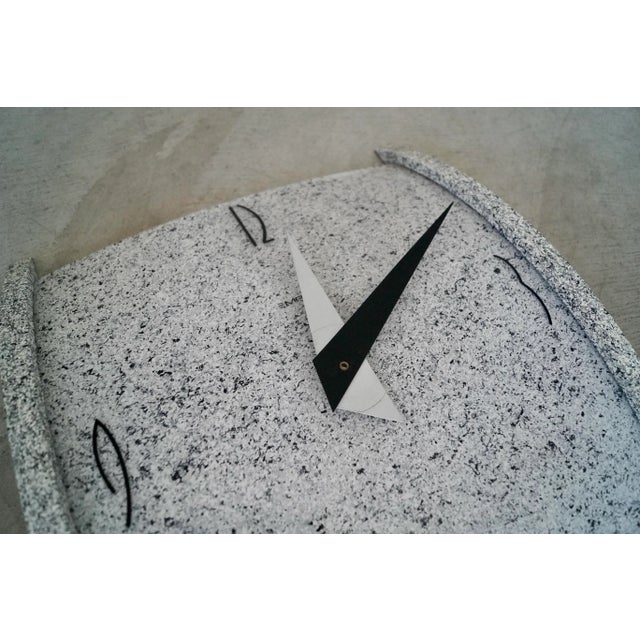 Metal 1980's Postmodern Memphis Style Wall Clock For Sale - Image 7 of 13