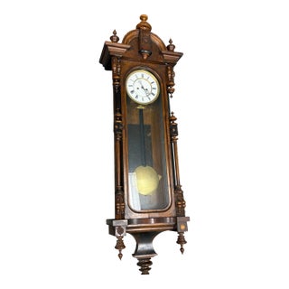 Antique German Vienna Regulator Wall Clock For Sale