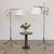 Stunning wrought iron floor lamp from France, 1940s. Beautiful black iron with twisted iron tripod base with thin stem....