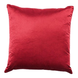 Schumacher Performance Silk Velvet 18" Pillow in Merlot For Sale
