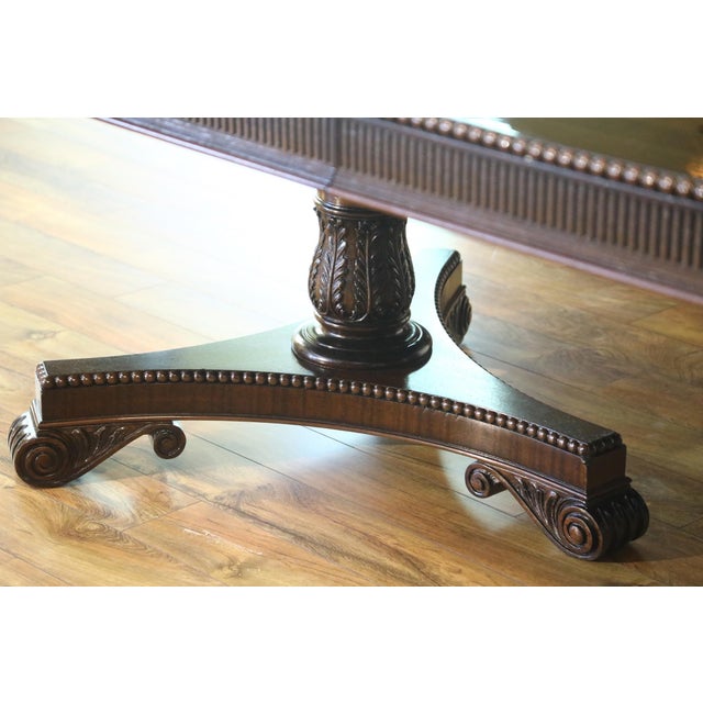 Wood Large and Robust Neoclassical Mahogany Dining Table. American Empire or Regency Style Dining Table a Traditional Dining Room For Sale - Image 7 of 10