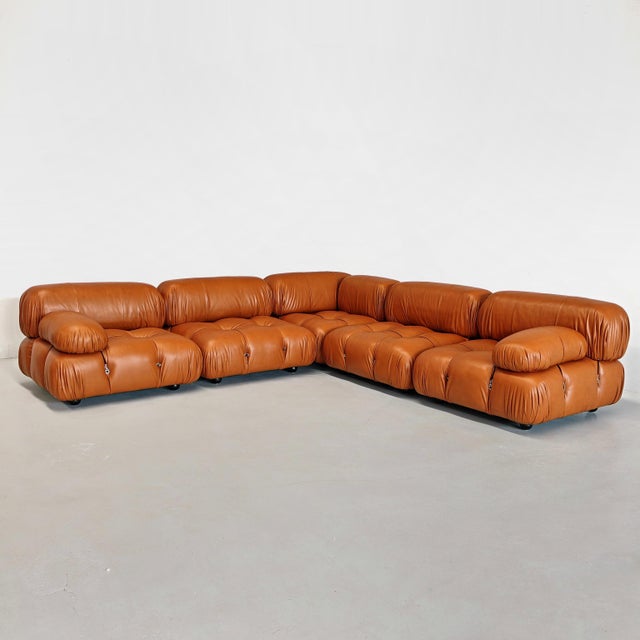 Large Leather Camaleonda Sofa by Mario Bellini for B&B, 1970s, Set of 5 For Sale - Image 16 of 16