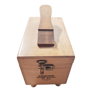 1940s Esquire Shoe Valet De Luxe Shoeshine Box With Brushes