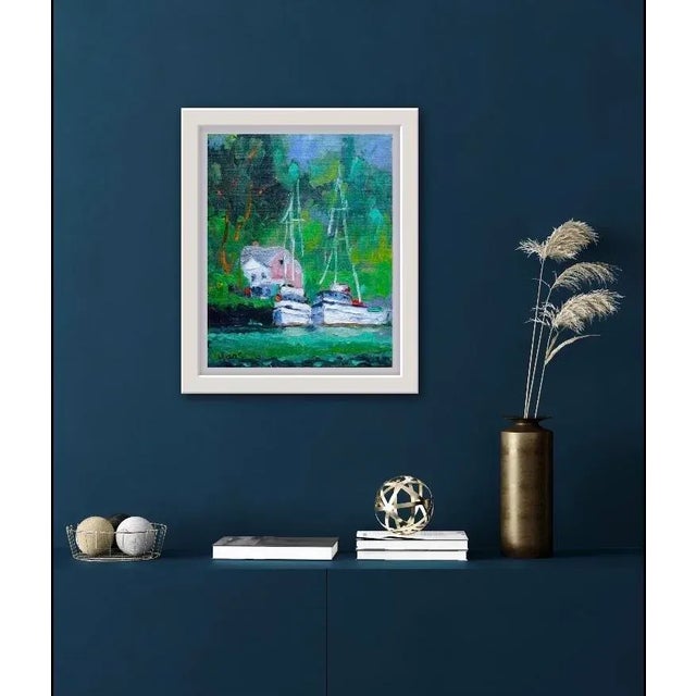 "Noyo Harbor" Contemporary Landscape Oil Painting For Sale - Image 10 of 12