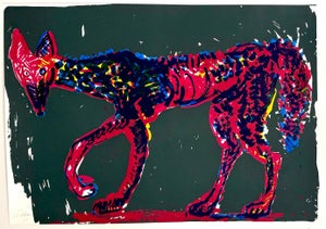 Rainer Fetting, Large German Junge Wilde Rainer Fetting Screenprint Serigraph Print Wolf Pop Art, 1984