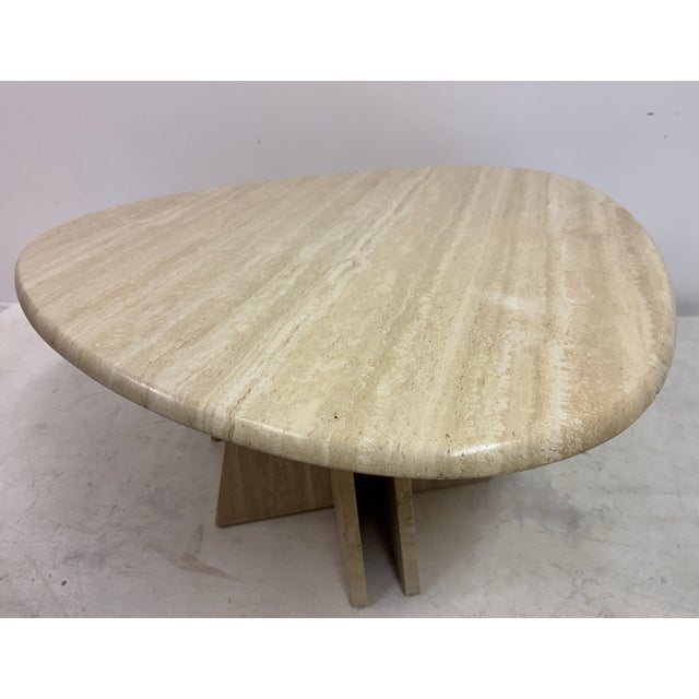 Vintage Italian Pear Shaped Travertine Coffee Table, 1980s For Sale - Image 6 of 17