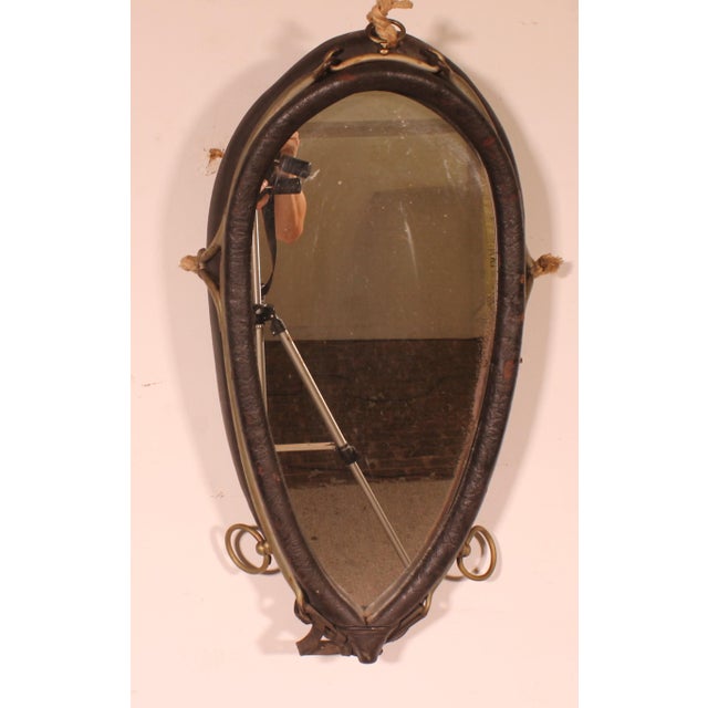 Mirror in Leather Horse Harness, 1890s For Sale - Image 10 of 10