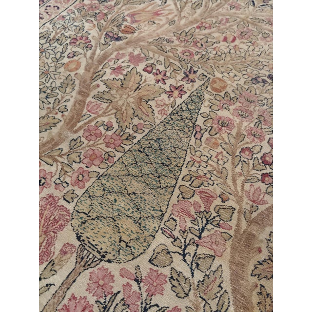 Antique Lavar Kerman Carpet, Fine Persian Oriental Rug Jewel Blue, Gold and Navy For Sale - Image 17 of 18