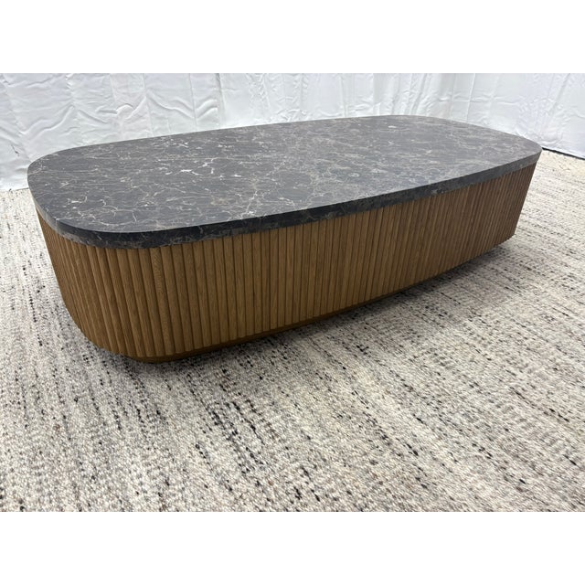 Rh Mulholland Emperador Plinth Rectangular Coffee Table – 60" For Sale - Image 16 of 18