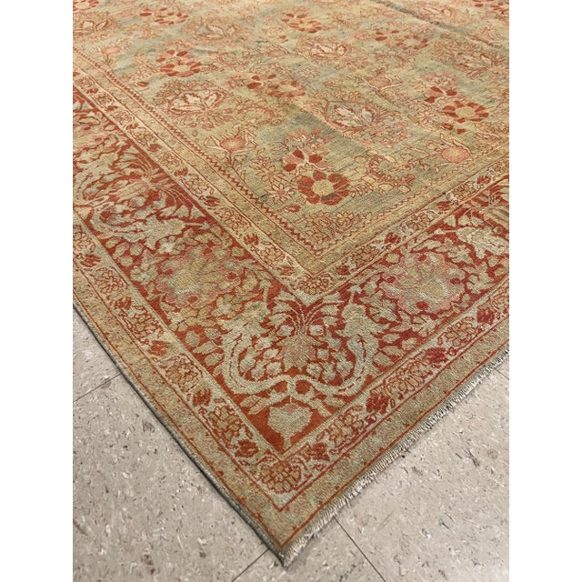 Yellow Antique Mahal Handmade Oriental Yellow & Orange Rug For Sale - Image 8 of 12