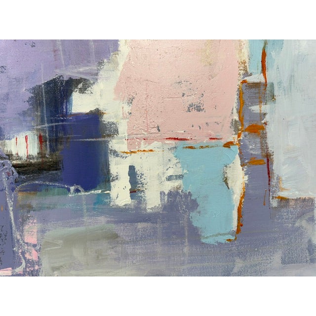 Modern Lavender, Pink & Mustard Abstract Canvas - Original Acrylic Art For Sale - Image 9 of 9