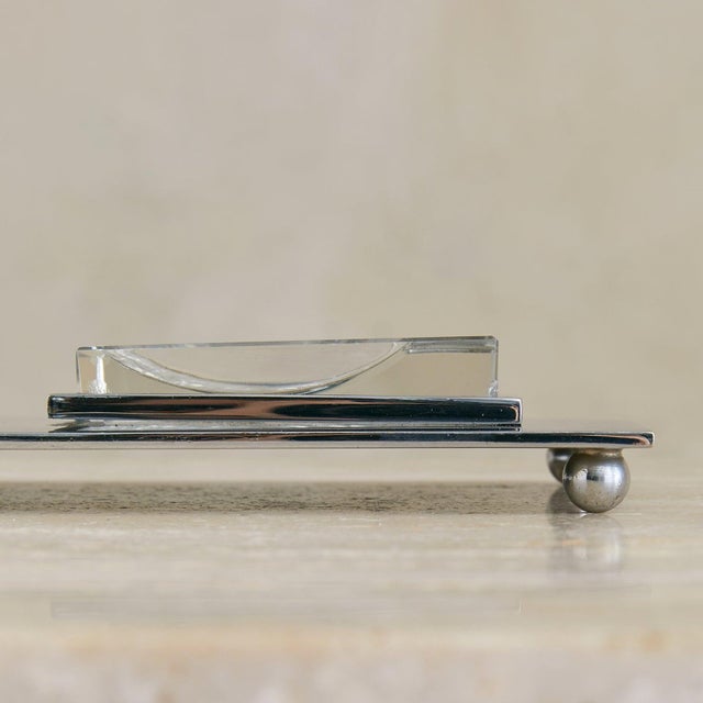 Mid 20th Century French Modernist Chrome Table Lamp by G. Humbert, 1940s For Sale - Image 5 of 7