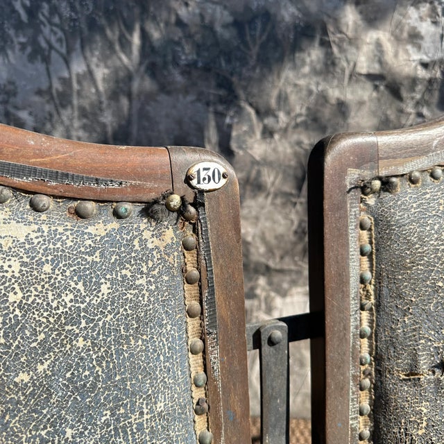Antique French Folding Cinema Bench, 1920s For Sale - Image 9 of 11