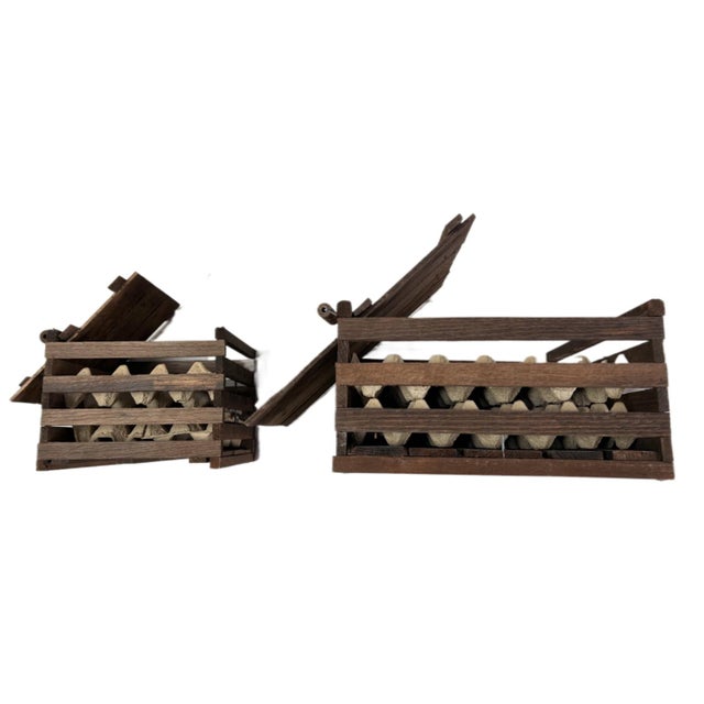 Wood Antique Slated Wood Egg Crates, Set of 2 For Sale - Image 7 of 8