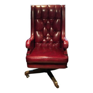 1980s Vintage Kimball Executive Leather Judges Chair For Sale