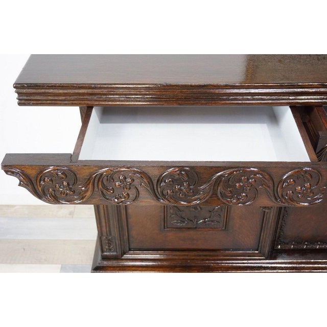 Brown Oak Buffet, 1890s For Sale - Image 15 of 16