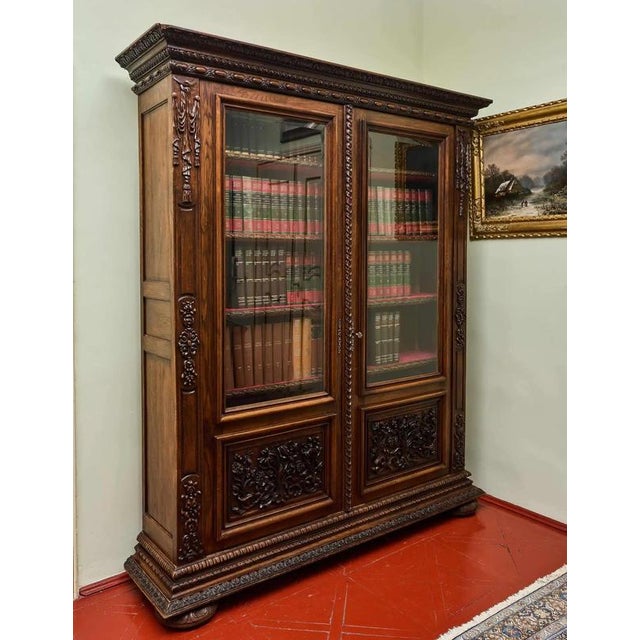 2000 - 2009 19th Century Renaissance Oak Bookcase For Sale - Image 5 of 13
