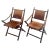 Campaign Pair of Faux Bamboo Folding Leather and Wood Campaign Chairs with Brass Details For Sale - Image 3 of 12