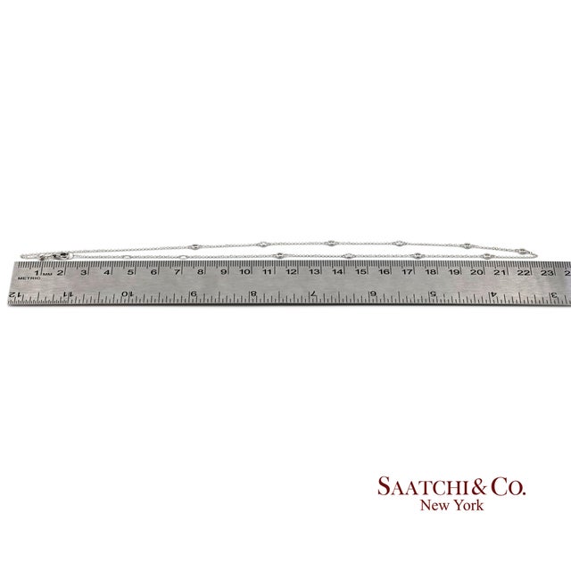 14k(585) White Gold Natural Diamond Adjustable by the Yard Necklace/Pendant For Sale - Image 10 of 12