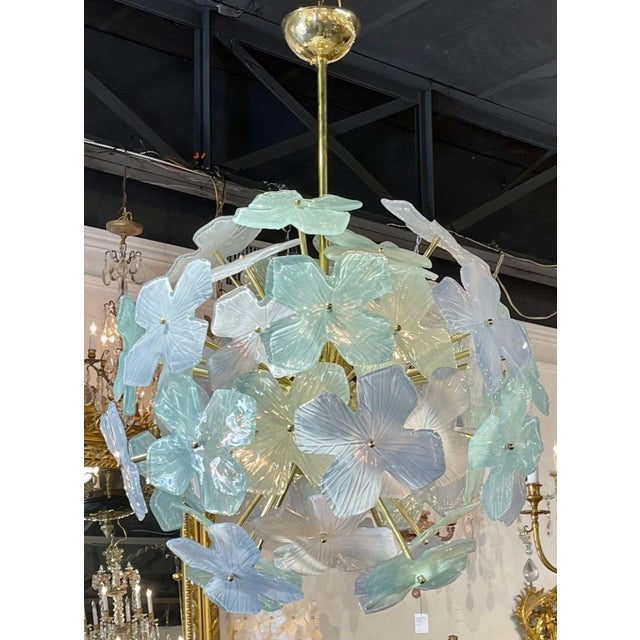 Murano Flower Globe Chandelier For Sale - Image 9 of 9