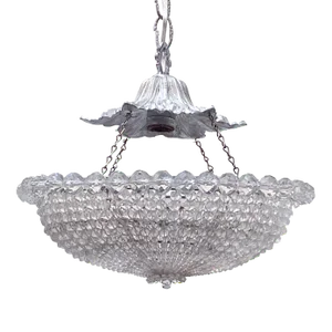 Vintage Silver Beaded Basket Chandelier
