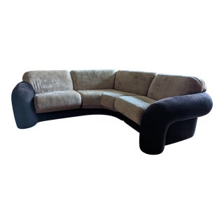 Mid Century Modern Curved Modular Sectional Sofa for Preview Furniture For Sale