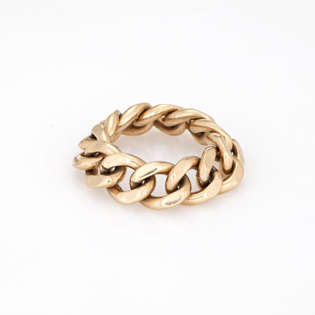 1970s 70s Vintage Tiffany & Co. Curb Link Ring Flex Band Sz 6 Succo 14k Yellow Gold For Sale - Image 5 of 7