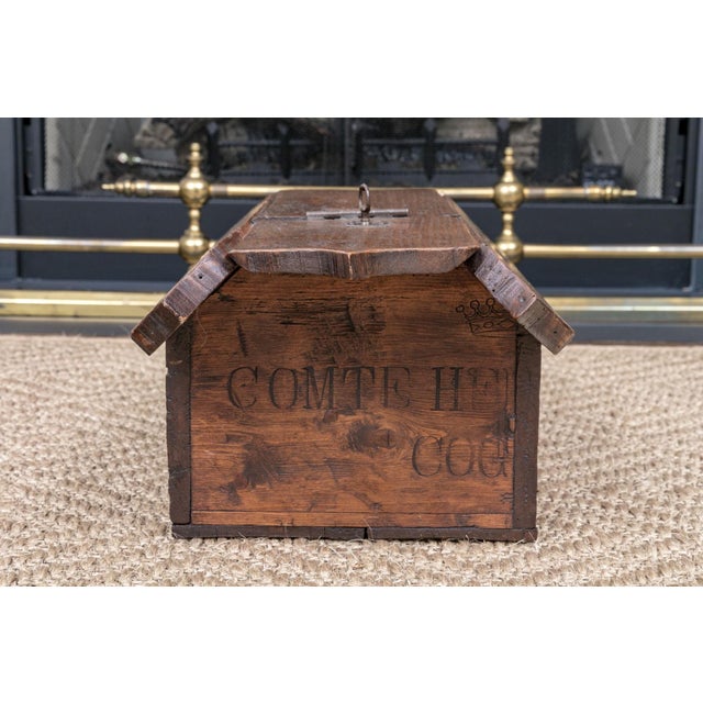 19th Century French Provincial Locking Oak Ballot Box For Sale - Image 4 of 8