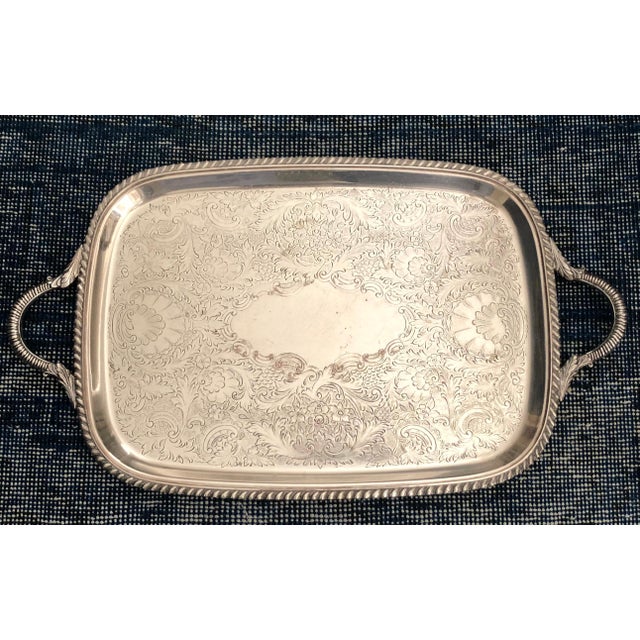 Vintage Sheffield Silver Co Serving Tray W Handles Chairish