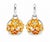 Mid 20th Century 14k White Gold Diamond Sapphire Rose Flower Drop Earrings Estate, Pair For Sale - Image 4 of 4