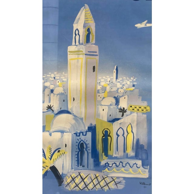Circa 1946. Original Vintage Travel Poster realized by Villemot in 1946, Air France North Africa. Printed by: Hubert...