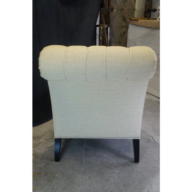 Wood Lexington Upholstery Traditional Beige Tufted Althena Chaise Lounge For Sale - Image 7 of 12