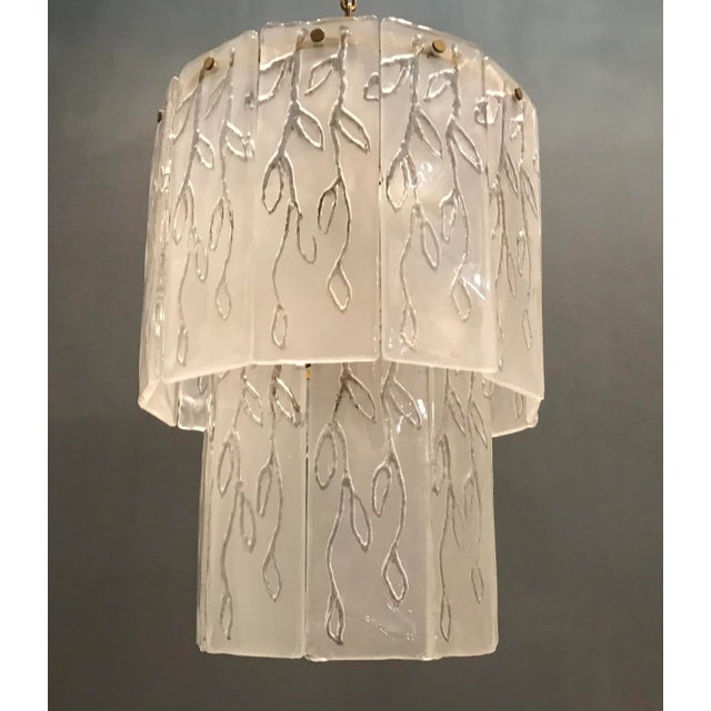 Midcentury Glass Chandelier Composed of Murano glass pieces Height without chain and canopy 51 cm Height including chain...