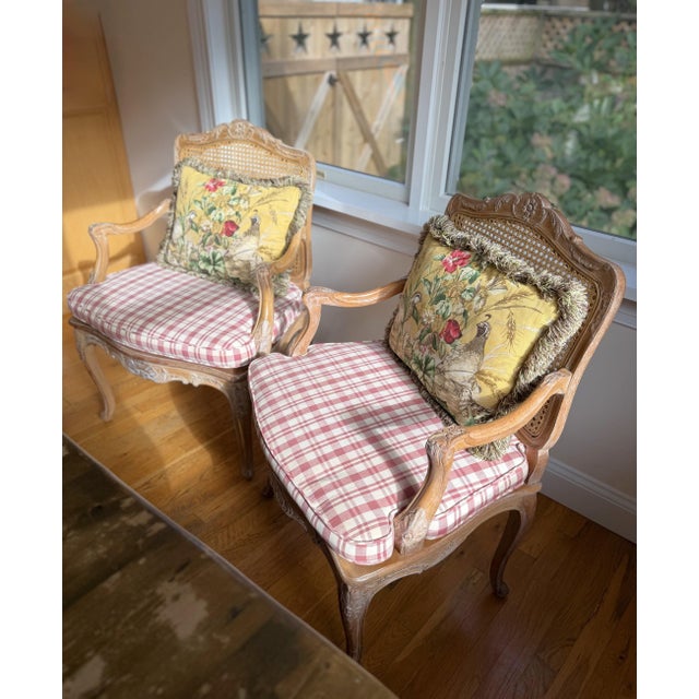 Textile A Pair of Custom Scalamandre Botanical Pillows in Honey Mustard and Chocolate Brown For Sale - Image 7 of 11