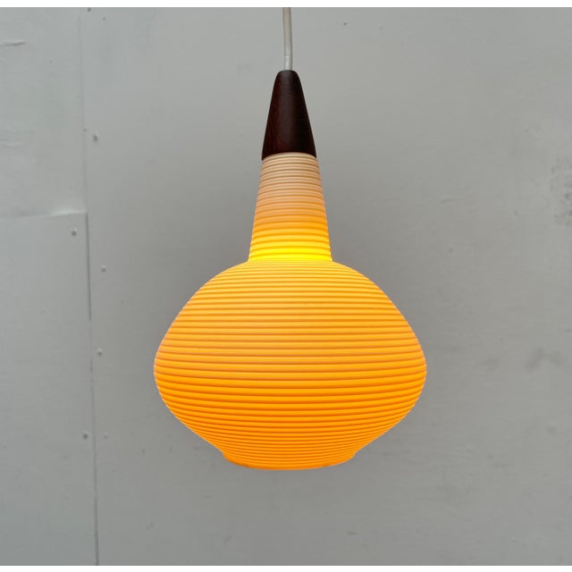 Beige Mid-Century Modern Pendant Lamp by Yasha Heifetz for Rotaflex Heifetz, 1960s For Sale - Image 8 of 18