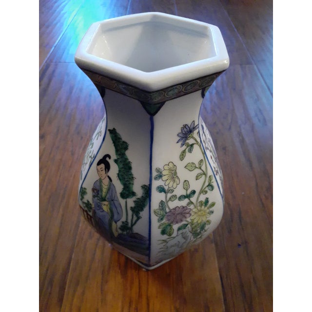 This is an EXQUISITE RARE Antique Qianlong circa 1890 Baluster LADIES IN WILLOW 9" Vase. Procured at Asian Antique Auction...