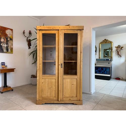 Antique Art Nouveau Glass Cabinet, circa 1900. Dimensions: Height x Width x Depth 180 x 107 x 46 cm. For sale is a very...