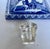 Antique English Blue & White Transferware Pyramidal Inkwell With French Glass Insert & Quill For Sale In Dallas - Image 6 of 14