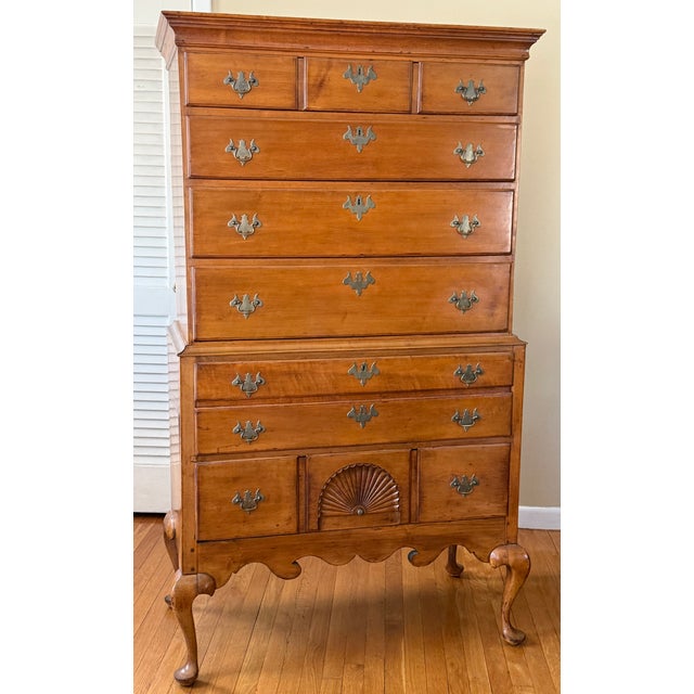 C. 1750s Maple Highboy Chest of Drawers For Sale - Image 13 of 13