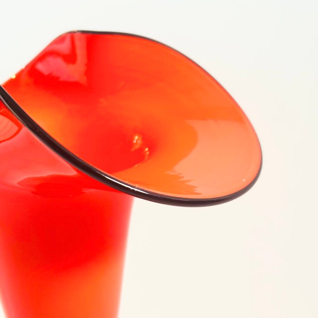 Orange Art Deco Franz Welz Tango Art Glass Vase For Sale - Image 8 of 11