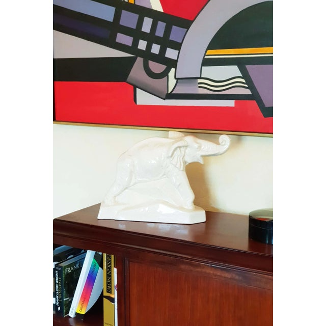 Elephant Sculpture by Emaux de Louvière For Sale - Image 3 of 12