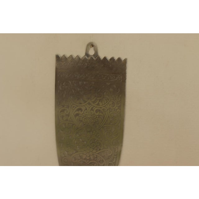 Vintage Engraved Pewter Sconces, Set of 2 For Sale - Image 5 of 16