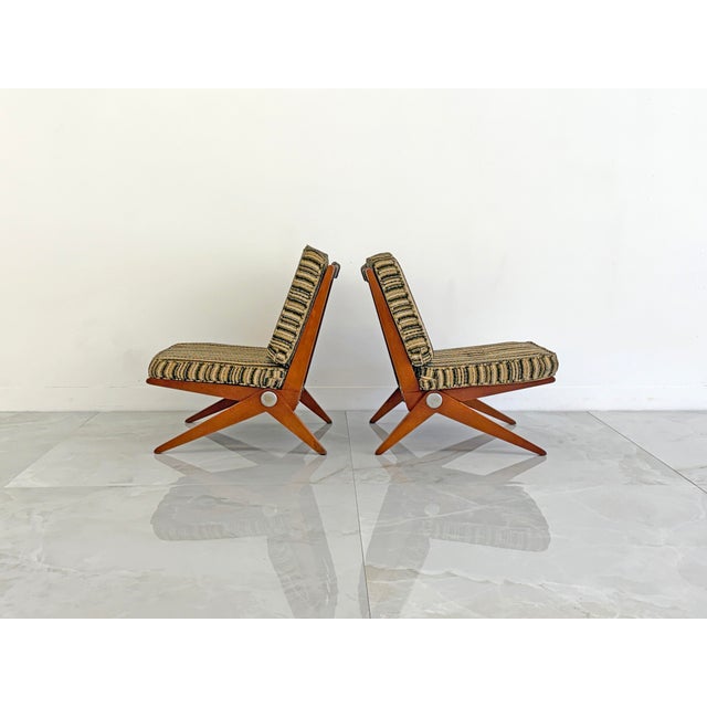 Pierre Jeanneret Scissor Lounge Chairs, Knoll, 1965, Original Cushions Included For Sale - Image 10 of 15