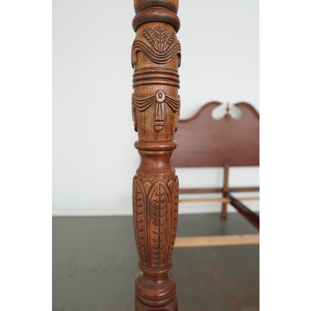 Brown Vintage Drexel 18th Century Classics Queen Poster Bed For Sale - Image 8 of 11