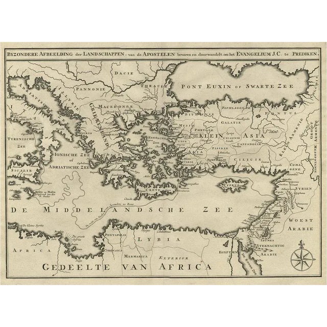 Early 18th Century Scarce Map of the Mediterranean and Parts of Europe, 1725 For Sale - Image 5 of 5