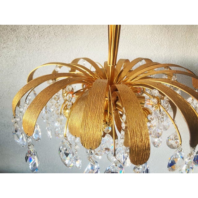 Beautiful Hollywood Regency pendant lamp. Made by the German company Palwa (Palme und Walter) in the 1960s. The lamp...
