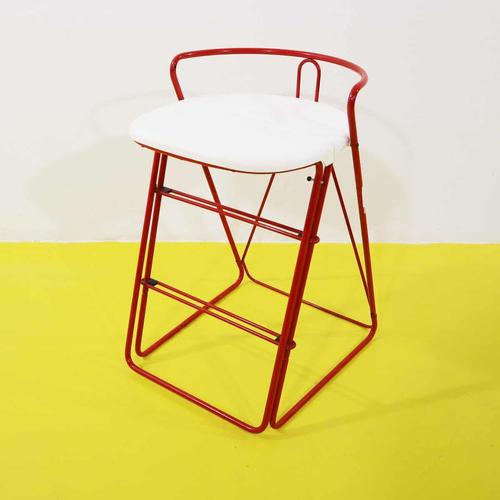 Red Metal Step Stool with White Plastic Seat from Norda For Sale - Image 12 of 12