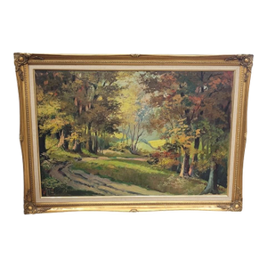 1970s Beautiful Landscape Painting on Canvas Signed